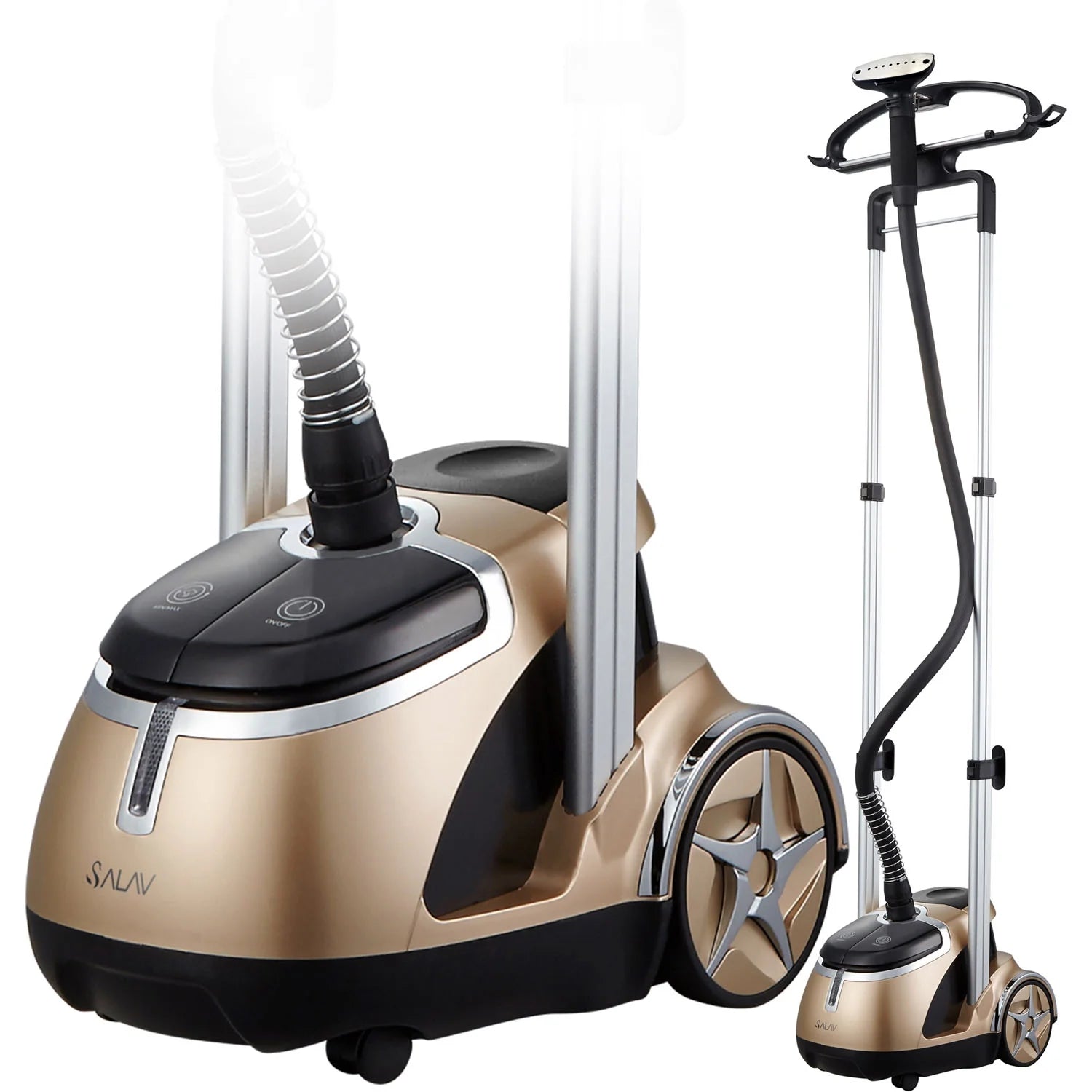 SALAV? Professional Series Garment Steamer with Stainless Steel Plated Nozzle in Gold