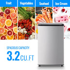 DEMULLER Upright Freezer with 7 Adjustable Thermostat Stand-up Single Door Freezers Black