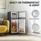 MaxKare 3.6 cu.ft Mini Fridge with Freezer, Perfect for Dorm, Small Spaces, Large Capacity, Energy Efficient- Dark Gray