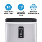 Newair | Portable Ice Maker | 28 lbs. Daily | 3 Bullet Ice Sizes, LED Display