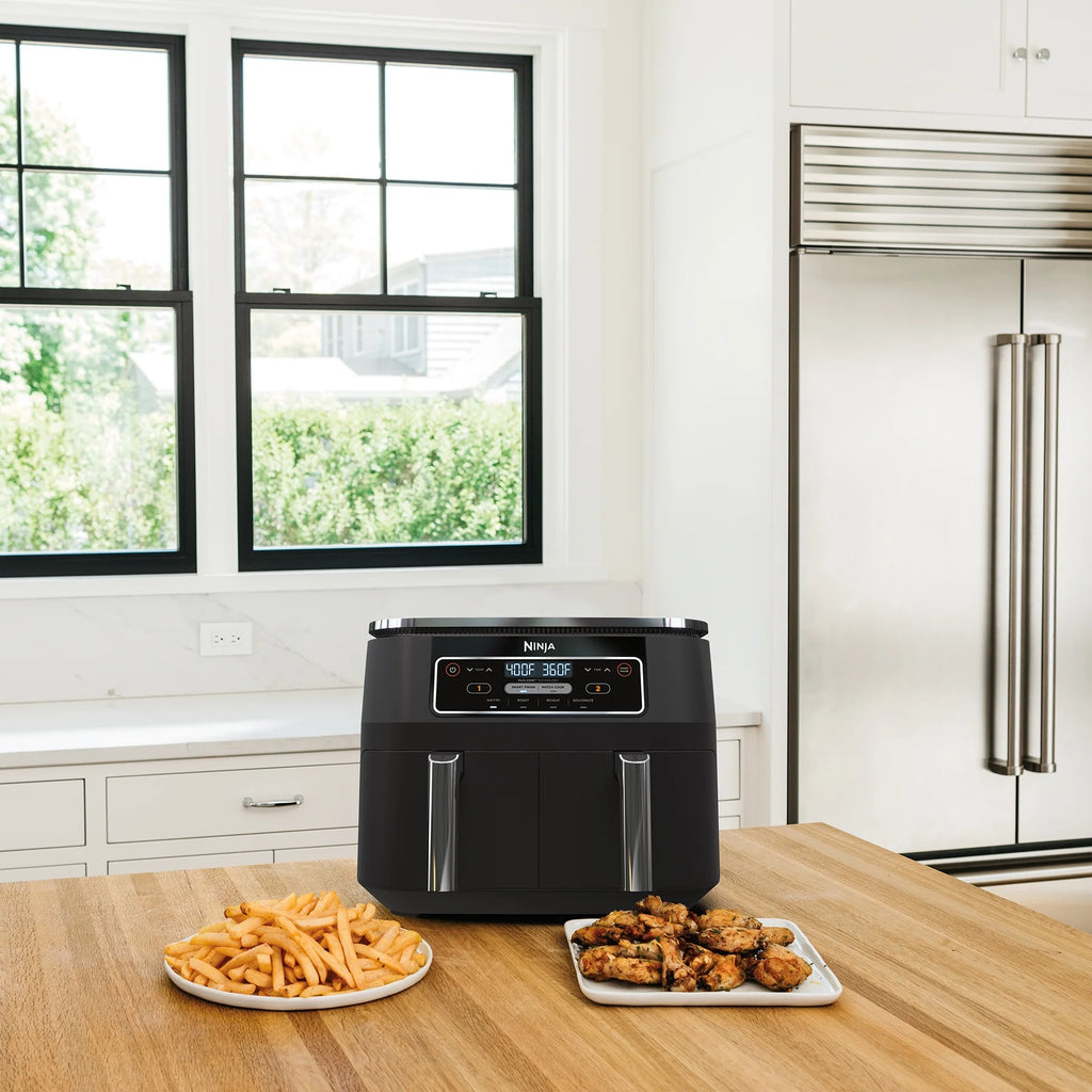 Restored Ninja DZ100 Foodi? 4in1, 8Qt., 2Basket Air Fryer with Dualzone? Technology (Black) (Refurbished)