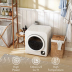 HOMCOM 120V Portable Clothes Dryer, 1300W Compact Laundry Front Load Tumble Dryer Machine 3.3  Cu. Ft. with Stainless Steel Tub, White