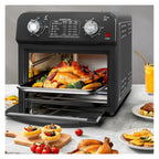 12.5 Quart 7-in-1 Convection Toaster Oven, 1500W, 5 Pre-set Menus, Roast, Bake, Grill, Broil, Toast, Dehydrate, Defrost, Stainless Steel, Black