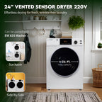 Equator 4cu.ft. 220V Electric Vented Sensor Dryer Interior Light Reversible Door