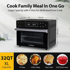 Aeitto 32-Qt Air Fryer Toaster Oven, 19-in-1 Convection Countertop Oven with Rotisserie & Dehydrator, 6 Accessories