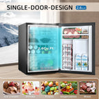 FREE VILLAGE 2.56 Cu.Ft. Mini Fridge with Freezer, Small Refrigerators with Adjustable Thermostat, Low Noise, Energy Saving, Compact Refrigerators for College Dorm, Office, Bedroom, Apartment, Black