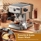 HiBREW 58mm Espresso Machine H10A, 20 Bar Coffee Maker with Milk Frother Steam Wand, Stainless Steel Coffee Machine for Home Use