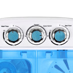SuperDeal Compact Lightweight Twin Tub Washing Machine Top Load 6lbs Washer 4lbs Dryer