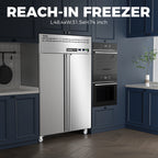 "COOLSKI 48"" Upright Refrigerator Freezer Combo, 36 Cu.ft 2-Door Cooling Appliance for Restaurants"