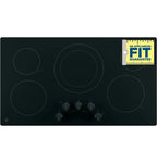 GE® 36" Built-In Knob Control Elec Cooktop 5 radiant elements, Power Boil Dual-Ring model JP3036DLBB