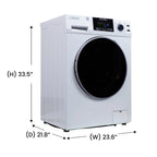 Equator Combination Washer Dryer Ventless/Vented Pet cycle 1.62cf/15lbs 110V with Adjustable legs