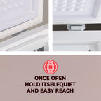 WANAI 5.0 Cubic Feet Chest Freezer Large Home Deep Freezers Black Top Door with Removable Basket