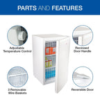 Koolatron Compact Upright Freezer, 3.1 cu ft (88L) White Manual Defrost