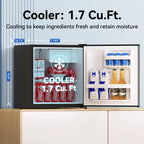 1.7 Cubic Feet Freestanding Mini Fridge Compact refrigerator black