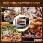 G.A. HomeFavor 1800W Electric Pizza Oven, 12" Multi-Function Maker with Air Fry, Bake, Roast, Broil & Grill, Graphite