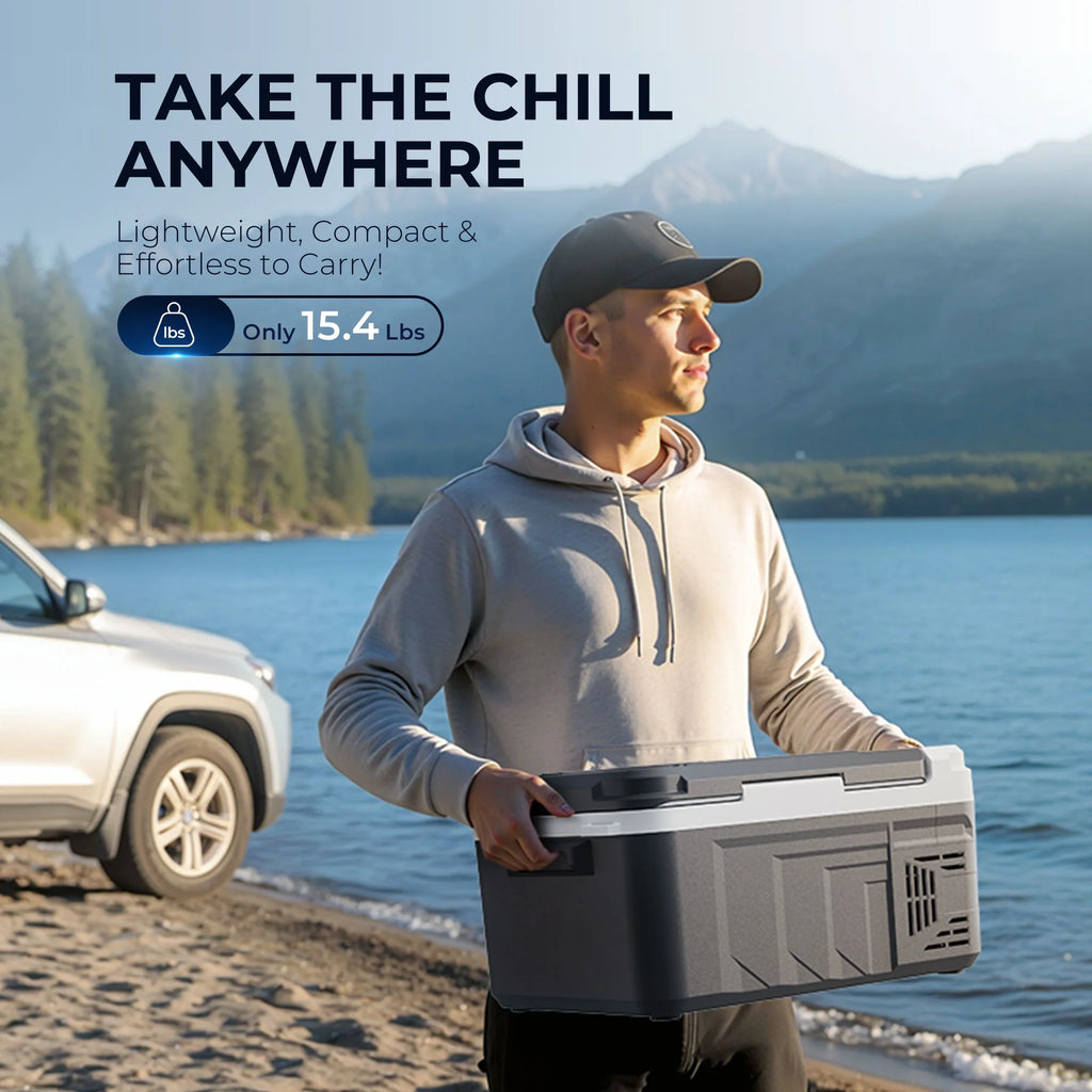 Simzlife 12 Volt Refrigerator, 11 Quart (10L) Car Fridge with APP Control, Car Refrigerator -4�H~68�H, Portable Freezer for RV, Camping, Travel