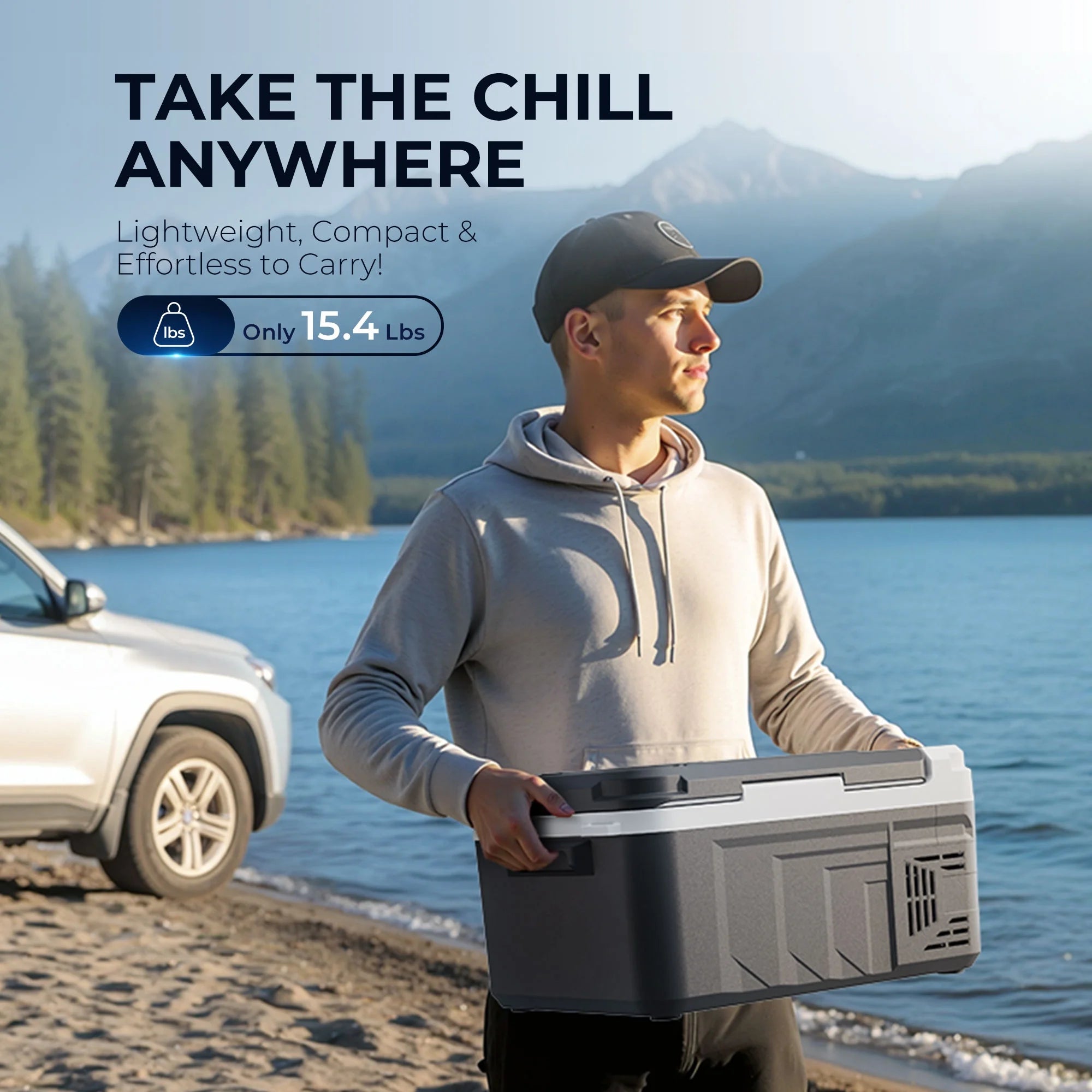 Simzlife 12 Volt Refrigerator, 11 Quart (10L) Car Fridge with APP Control, Car Refrigerator -4�H~68�H, Portable Freezer for RV, Camping, Travel