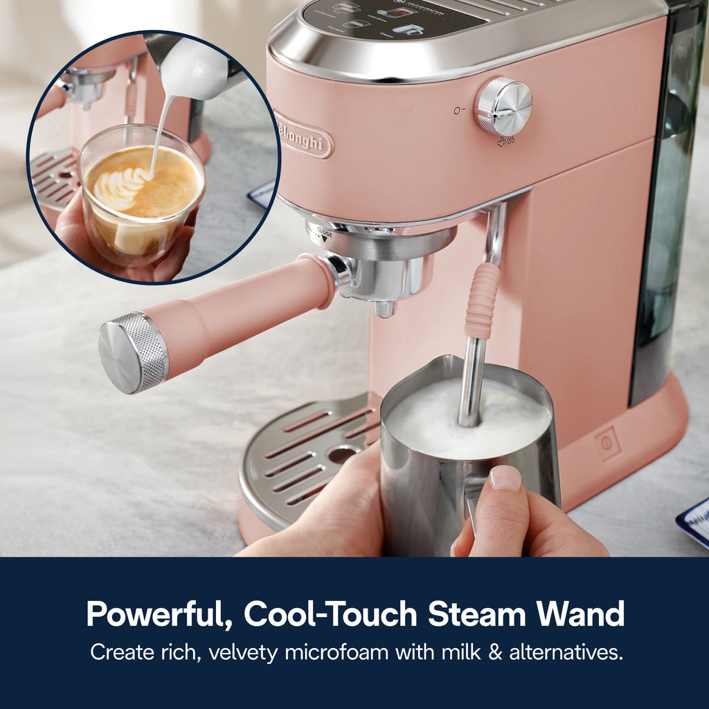 De'Longhi Dedica Duo Espresso Machine, Compact Size with Built in Frother for Latte Art, Brew Espresso, Cold Brew, Lattes & More, Stainless Steel