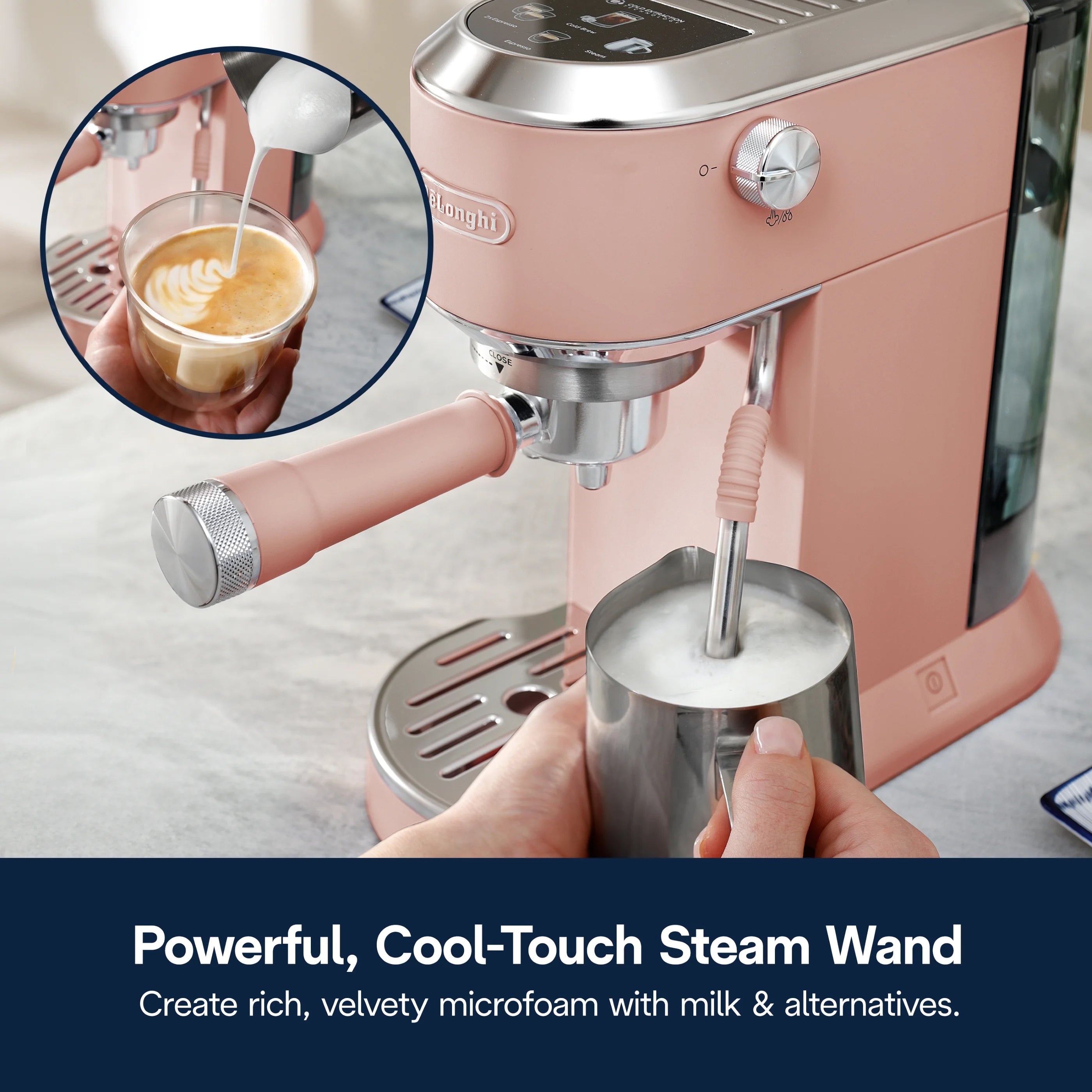 De'Longhi Dedica Duo Espresso Machine, Compact Size with Built in Frother for Latte Art, Brew Espresso, Cold Brew, Lattes & More, Stainless Steel
