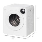 Homiyad Compact Laundry Dryer 1300W Portable Clothes Dryer with 3.2 cu.ft Stainless Steel Drum, Front Load Electric Dryer, White