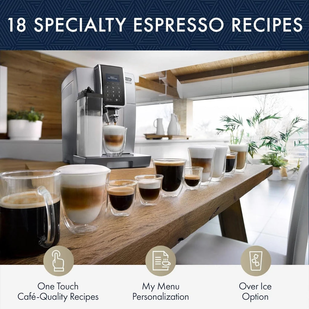 DeLonghi Dinamica Automatic Espresso Machine w/ LatteCrema | 18 Recipes | ECAM35075SI