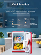 15L/21 Can Mini Fridge for Bedroom Refrigerator Cooler&Warmer, AC/DC, 1 Door, 11.8"Width, Black, New