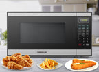 Farberware Countertop Microwave Ov 1100 Watts, 2.2 cu ft - Smart Sensor With LED Lighting and Child Lock - Perfect for Apartments and Dorms - Easy Clean Black Interior, Stainless Steel