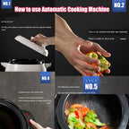 Automatic Cooking Machine Intelligent Rotating Cooking Pot Smart Automatic Stir Fry Machine Drum Type Food Processor Rice Cooker Kitchen's Seret Weapon For Stir Frying Stewing Cooking
