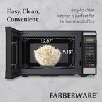 Farberware FMGZ09BKA 0.9 Cu. Ft. Microwave Oven, 900W, Digital Control, LED Display, 6 Cooking Presets, Black
