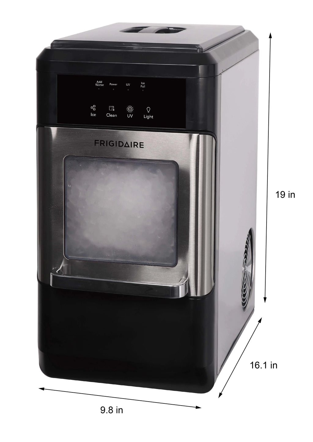Frigidaire 44 lbs. Crunchy Chewable Nugget Ice Maker EFIC235, Stainless Steel