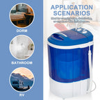 GHooa Mini Laundry Washer 9 lbs Compact Washing Machine Idea Dorm Rooms Portable