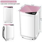 Full-Automatic Washing Machine 7.7 lbs Washer/Spinner Germicidal UV Light Pink