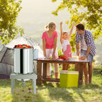 Hidpriva 30QT Stainless Steel Turkey Fryer Pot w/ SS Solid Stand, 55000BTU Propane Burner Stove, Waterproof Cover&12-inch skimmer|Outdoor Deep Fryer Pot