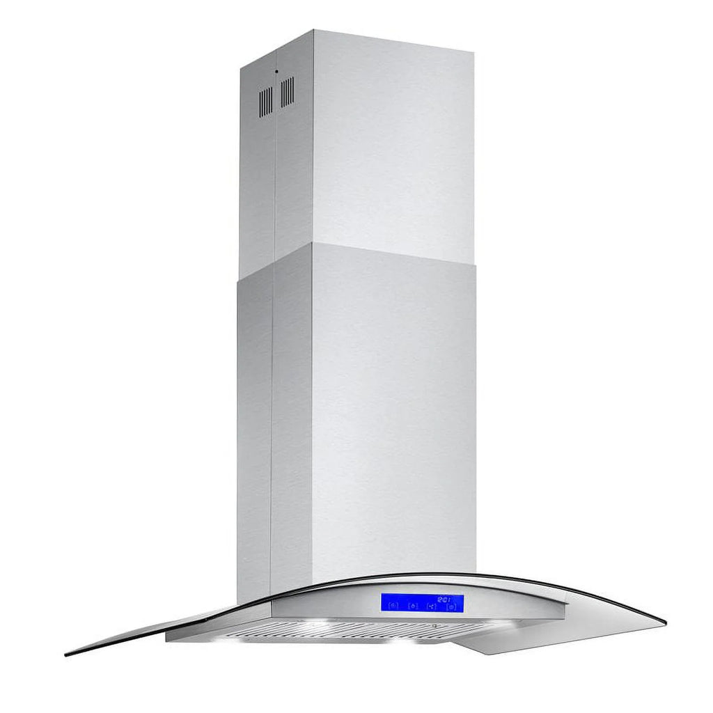 Cosmo 30 in. Ducted Island Range Hood in Stainless Steel with LED Lighting and Permanent Filters
