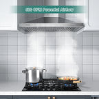 Range Hood 30 inch, IsEasy Wall Mount Vent Hood 500 CFM with Ducted Convertible Ductless Kitchen Hood in Stainless Steel, 3 Speed Exhaust Fan, LED Lights