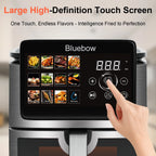 Bluebow 9QT Air Fryer with Large Touch Screen, 12-In-1 Multi-Functional, Visible Window, Oil-Free Cooking, Black