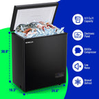 DEMULLER 4.0 Cu.ft Chest Freezer with Electronic Panel, Accurate Temperature Display to 1�?Black