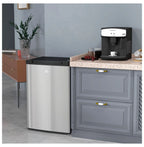 Compact Upright Freezer 3 Cu Ft - Adjustable Thermostat, Reversible Door, Mini Freezer for Apartment, Dorm, Office - Silver