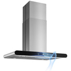 36" Island Range Hood 700CFM Stainless Steel with LED Lights, 3-Speed Touch Control & Delay Shutoff, Ducted/Ductless Convertible