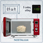Nostalgia Mid-Century Retro 0.9 Cu. Ft. 900-Watt Microwave Oven, Black