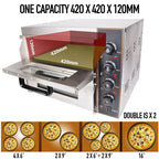 Commercial Pizza Oven 16 inch Pizza Double Deck 3000W 110V Electric Oven Multipurpose Toaster Bake Broiler 40L Stainless Steel for Restaurant Home Pizza Pretzels Baked Roast Yakitori