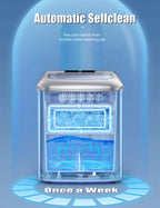 Ice Maker Countertop 2 Ice Sizes, 30 lbs Bullet Ice in 24H, Self-Clean, 9 Cubes in 5 Mins, FOHERE