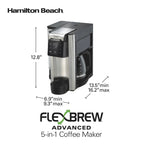 Hamilton Beach FlexBrew Advanced 5-in-1 Coffee Maker, Removable Dual-Position 60 oz. Water Reservoir, 49927