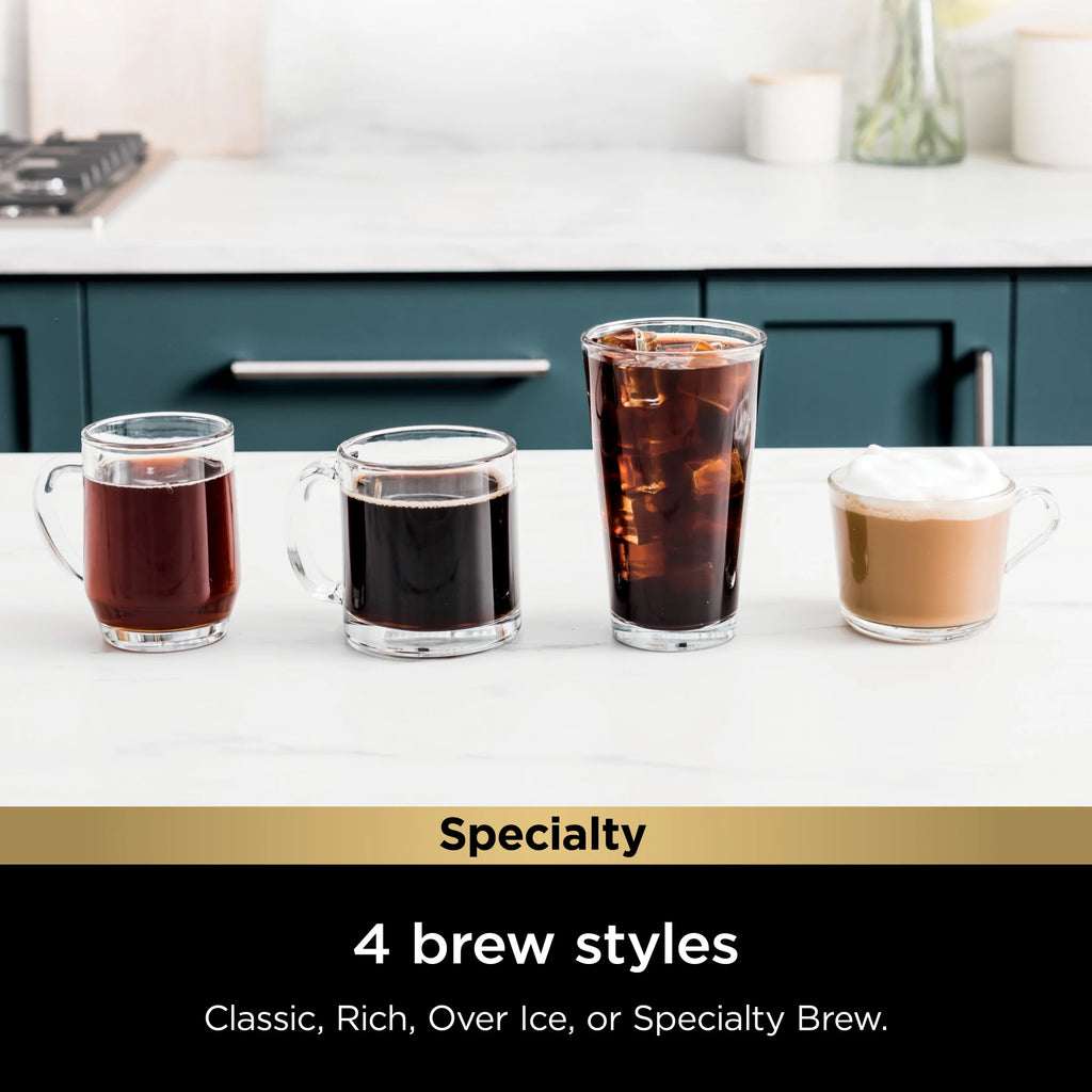Ninja Single Serve Pods & Grounds Specialty Coffee Brewer, 4 Brew Styles, Gray, PB050