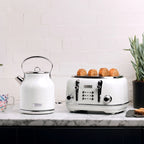 Haden Heritage 1500 1.7 Electric Kettle, Matte Black Finish with Copper Accents