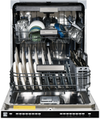 Kenmore 02214639 24" Built-in Stainless Steel Tub Dishwasher, Removeable 3rd Rack, SmartWash, Black