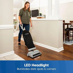 Vacmaster UB0402 Commercial Vacuum Cleaner Ultra-Lightweight 14L Capacity Bagged Upright Vac with LED Headlight and 2-Speed Setting Powerful Suction for Pets, Carpets & Hard Floor