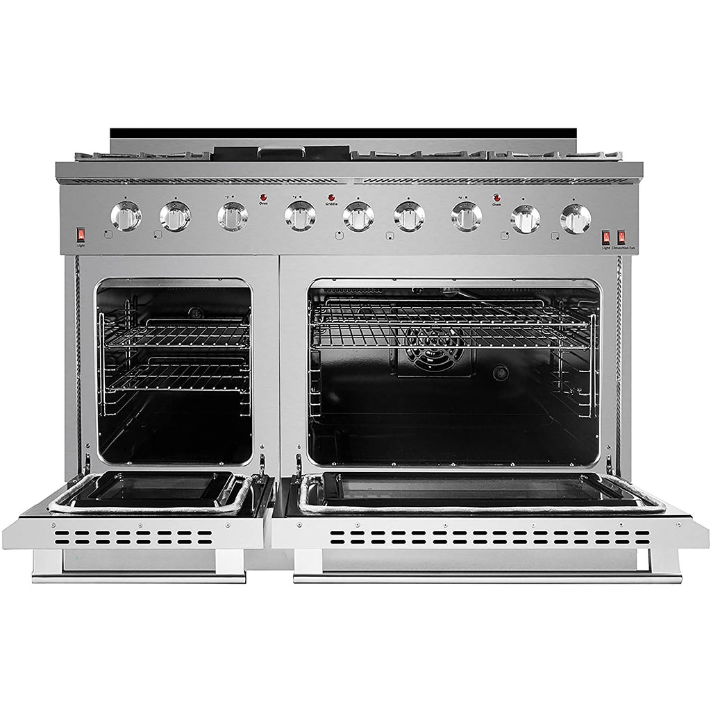 NXR 48" Stainless Steel Propane Gas Range with 7.2 cu. ft. Convection Oven & Under Cabinet Hood Bundle SC4811LP RH4801