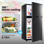 GGTB Retro Compact Two Door Refrigerator, Black, 3.0 Cu ft