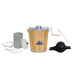 Elite Gourmet 4Qt. Old Fashioned Pine Bucket Electric/Manual Ice Cream Maker EIM402